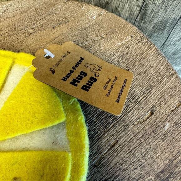 Felt Lemon Coaster Mug Rug Home Decor Gift for Boho NEW FAST SHIP - Picture 2 of 4